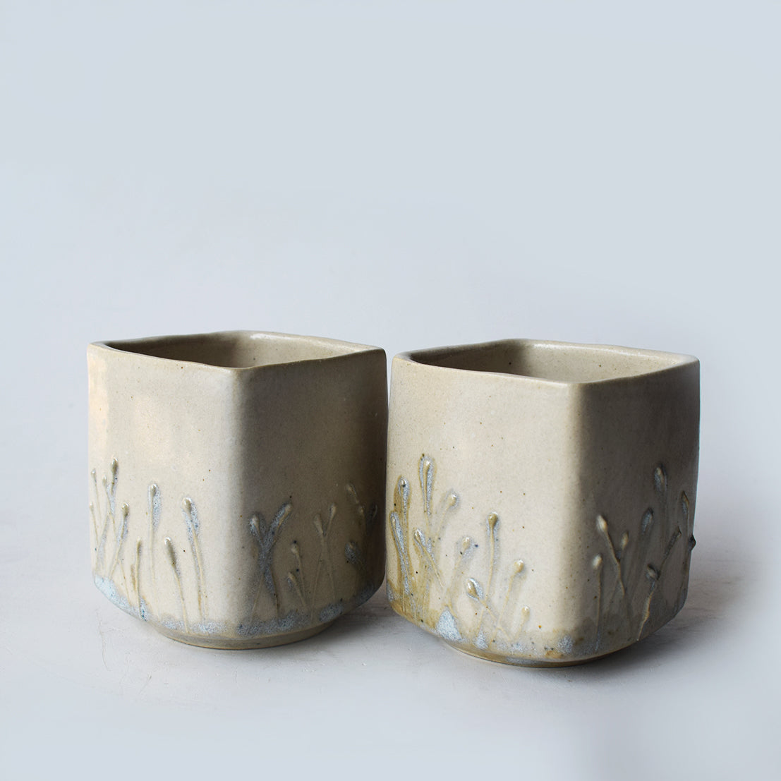 Dual Tone Squared Seaweed No Handle Mugs