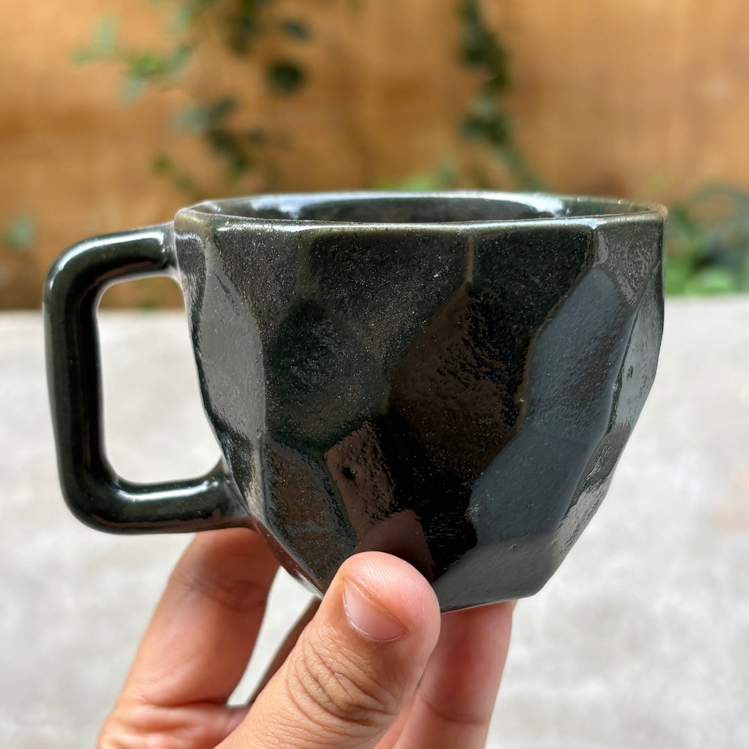 Faceted Cup (square handle) - Pair