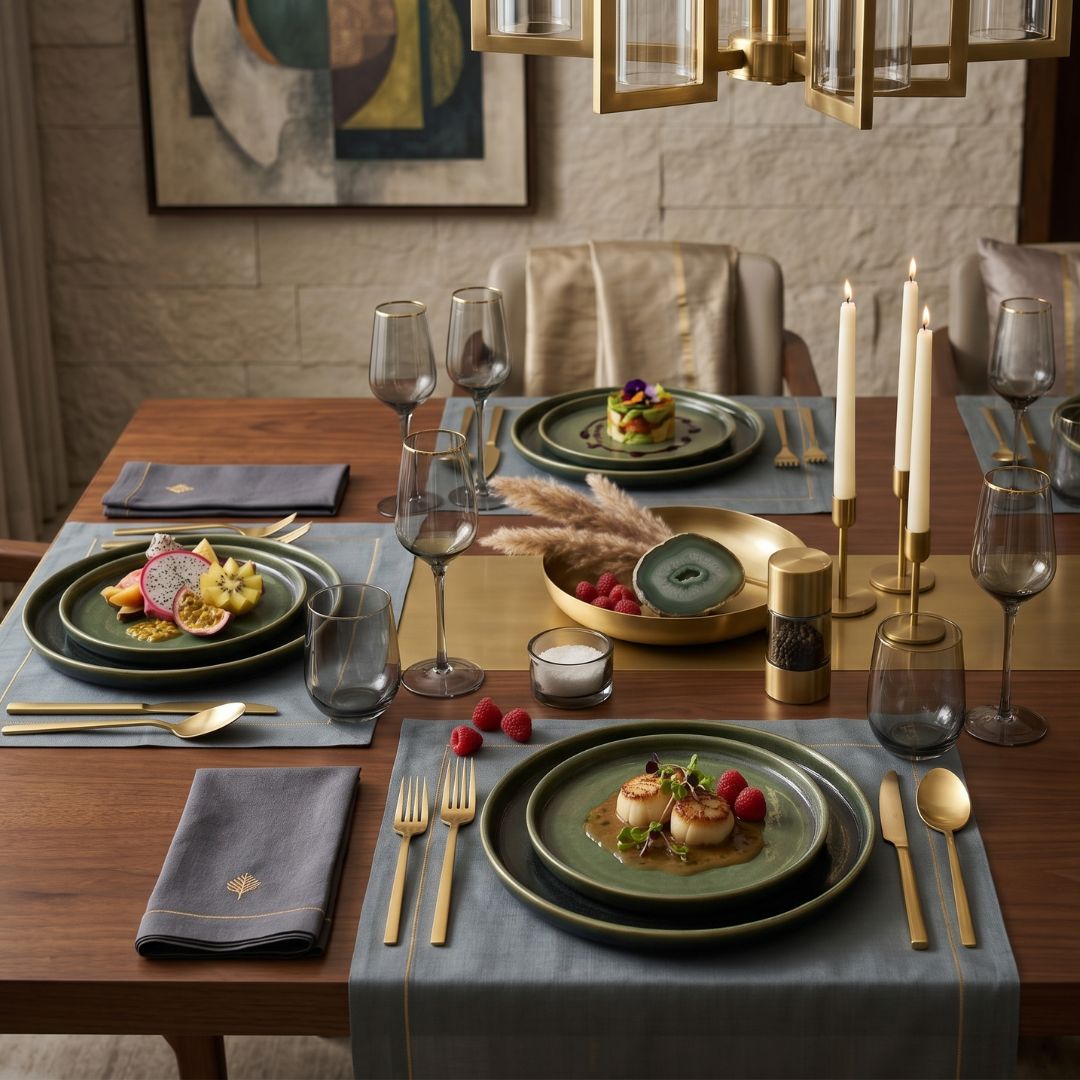 Green Dinner Setting