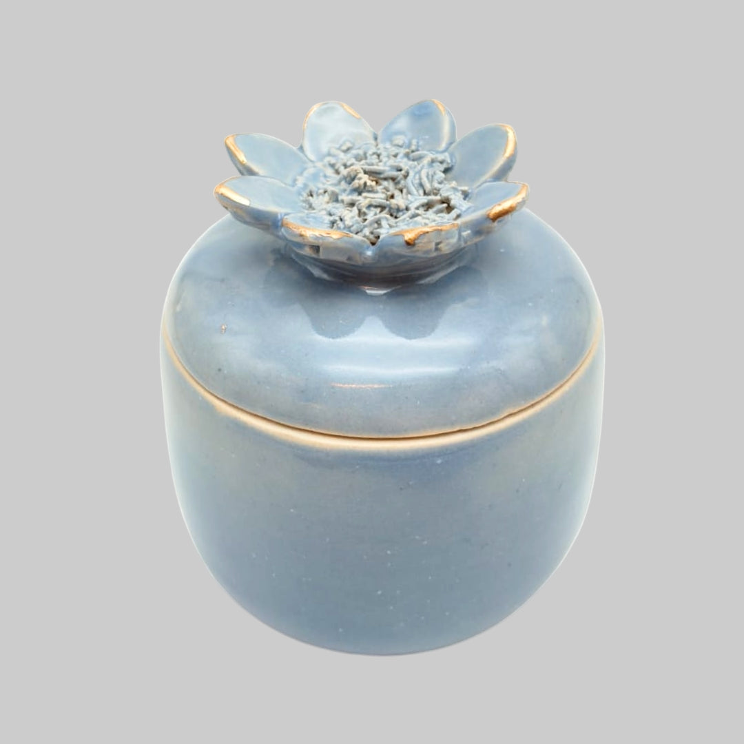 Solid color Multi-purpose box - with Gold tipped Flower knob