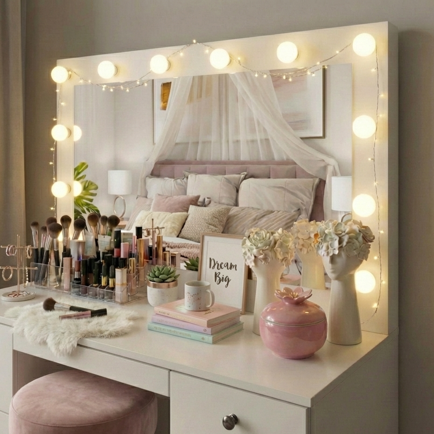 Solid color Multi-purpose box - with Gold tipped Flower knob