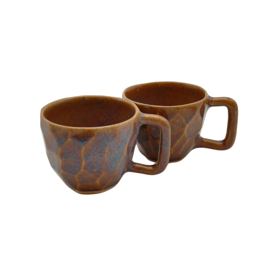 Faceted Cup (square handle) - Pair
