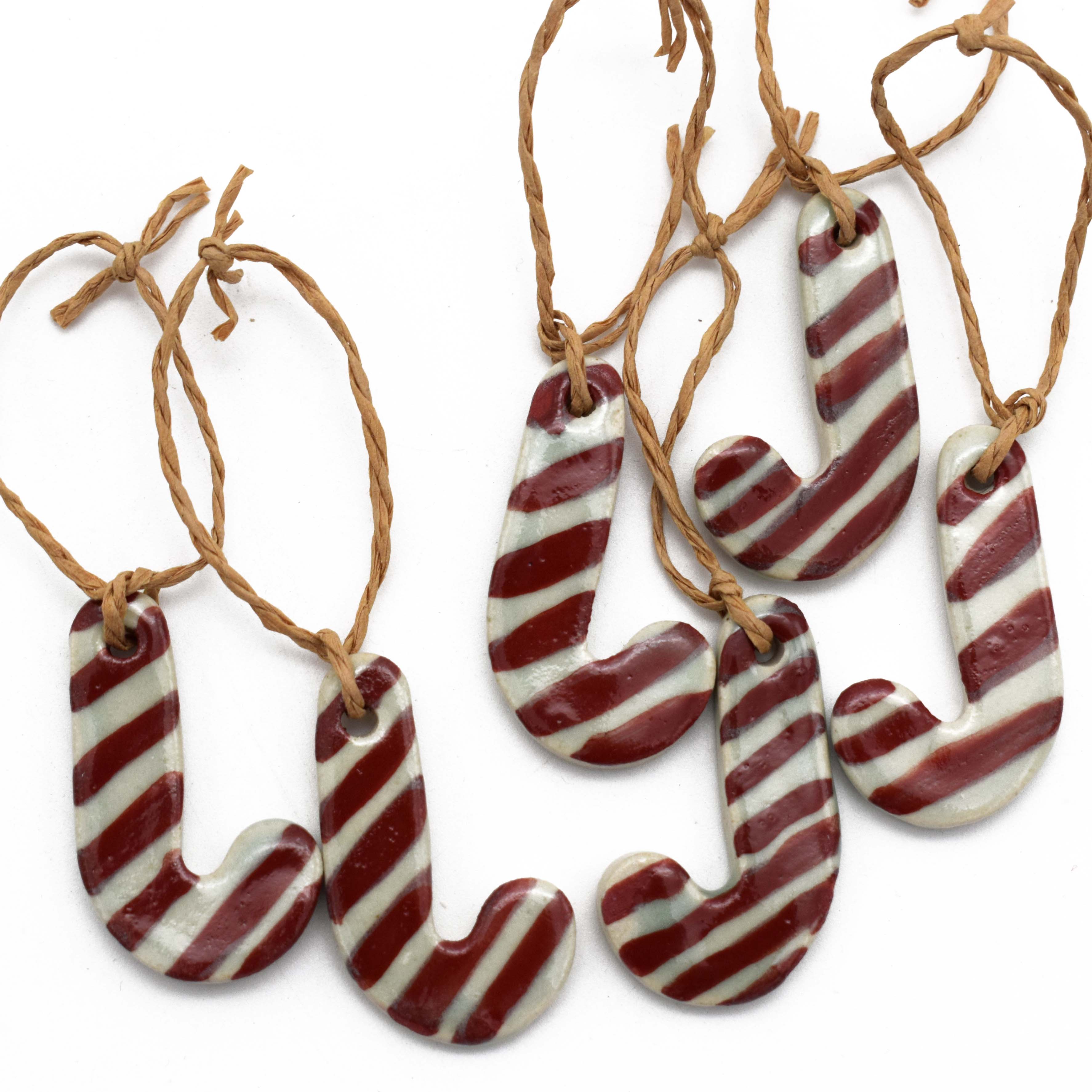 Candy Cane Charm Ornaments set of 6 pieces