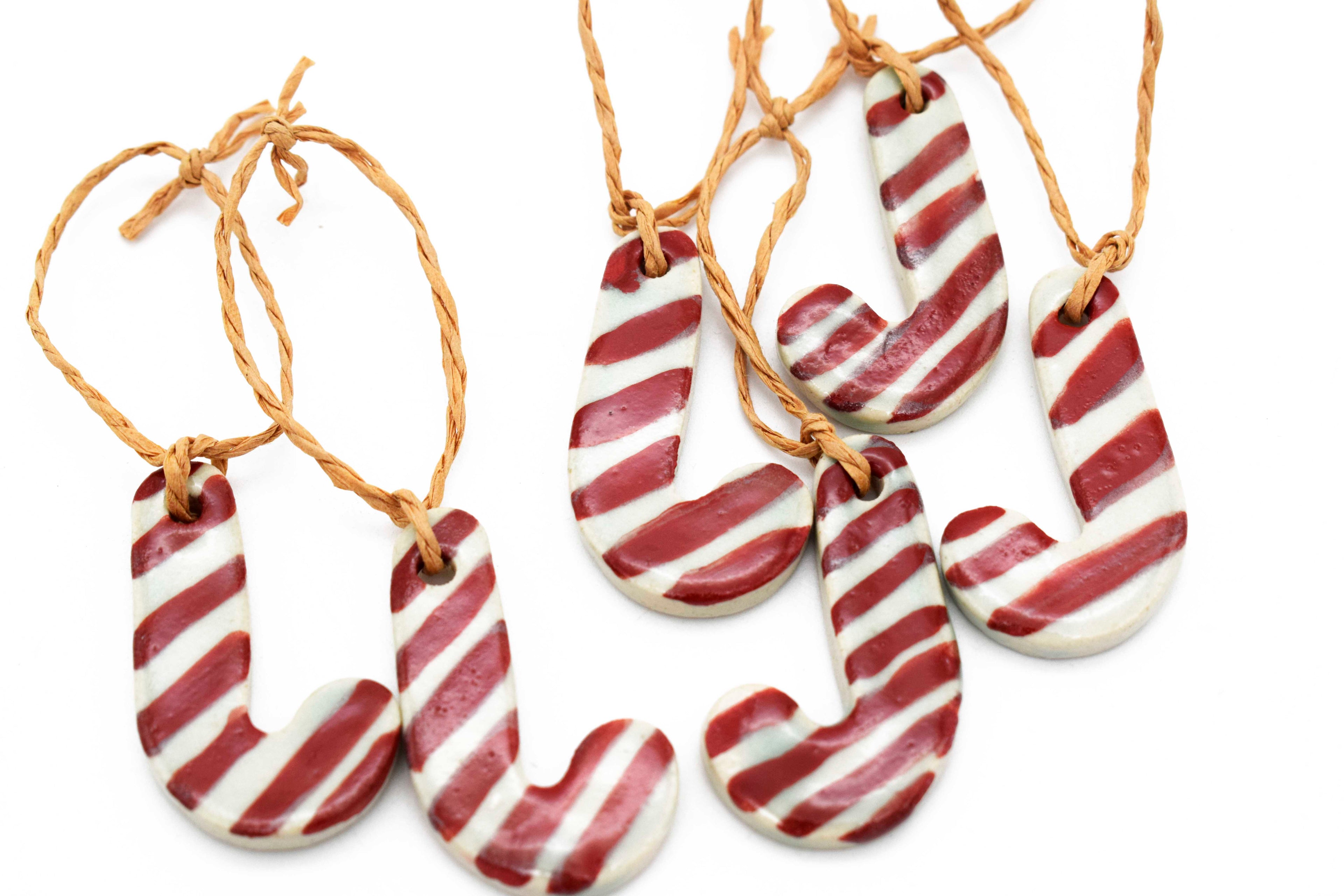 Candy Cane Charm Ornaments set of 6 pieces