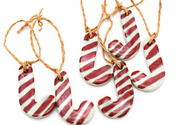 Candy Cane Charm Ornaments set of 6 pieces