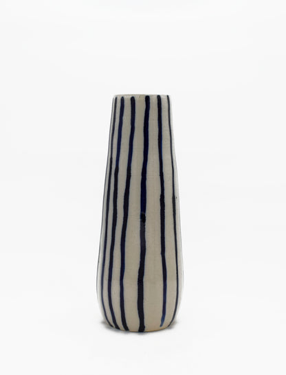 Blue striped Bottle Vase