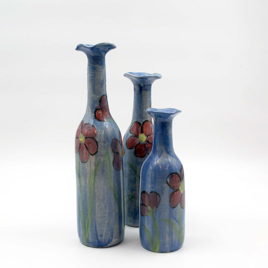 Hand painted bottle vase(set of 3)