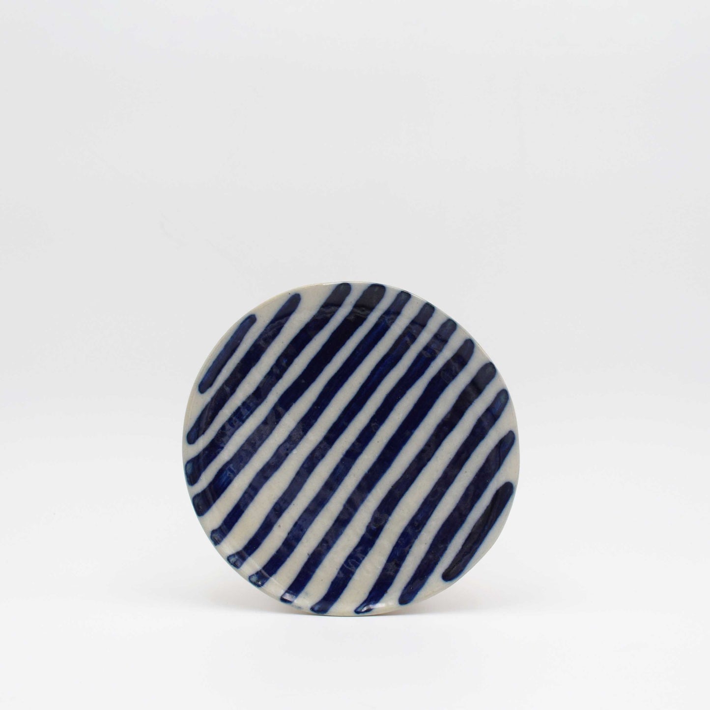 Blue stripe dessert plates 6" set of 2