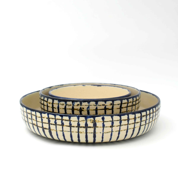 Hand Painted Bowls/serving dish (Set of 3)