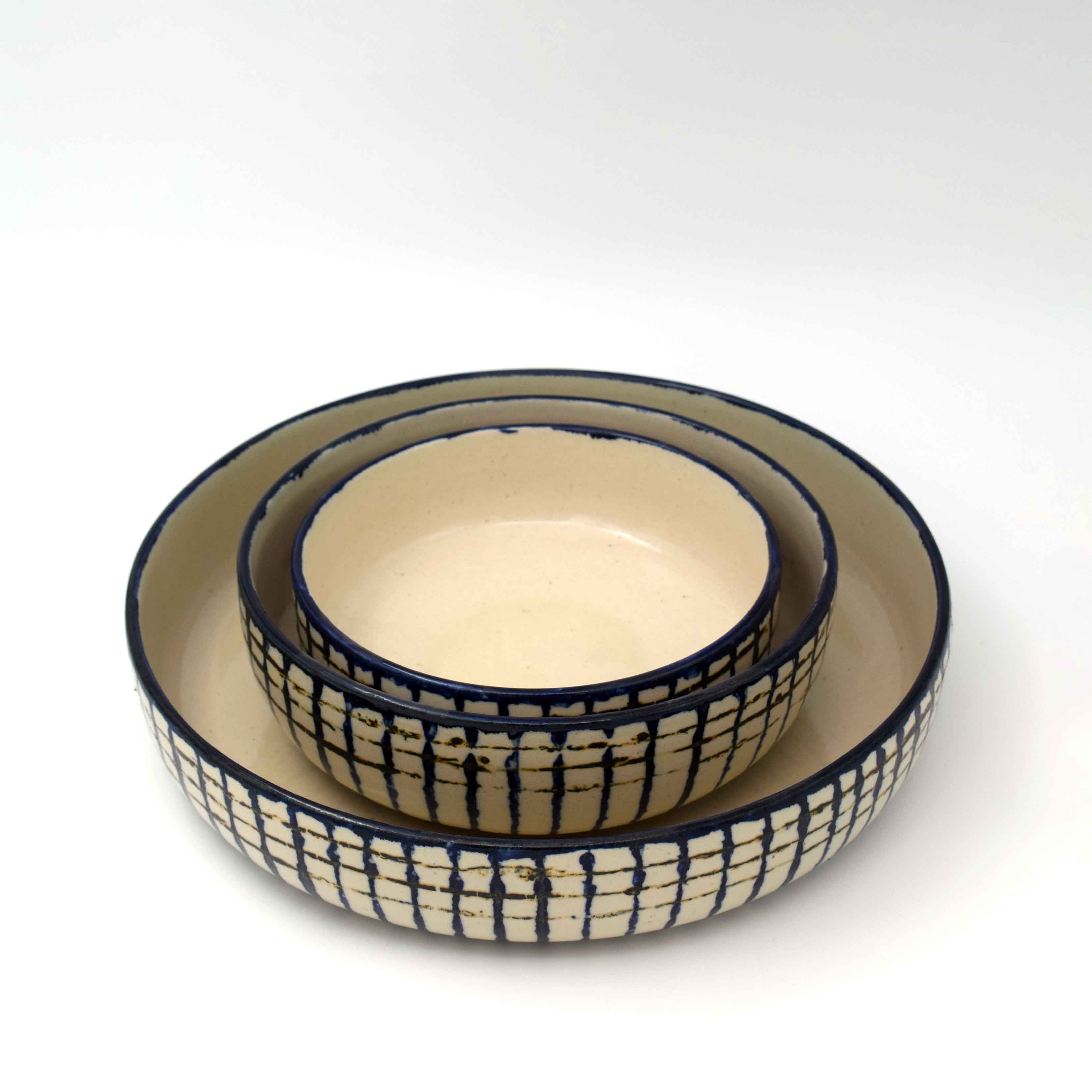 Hand Painted Bowls/serving dish (Set of 3)