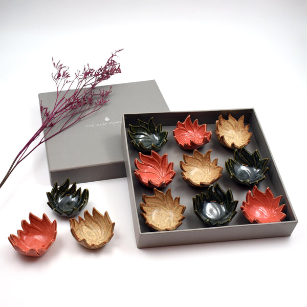 Lotus Ghee Diyas (set of 9)