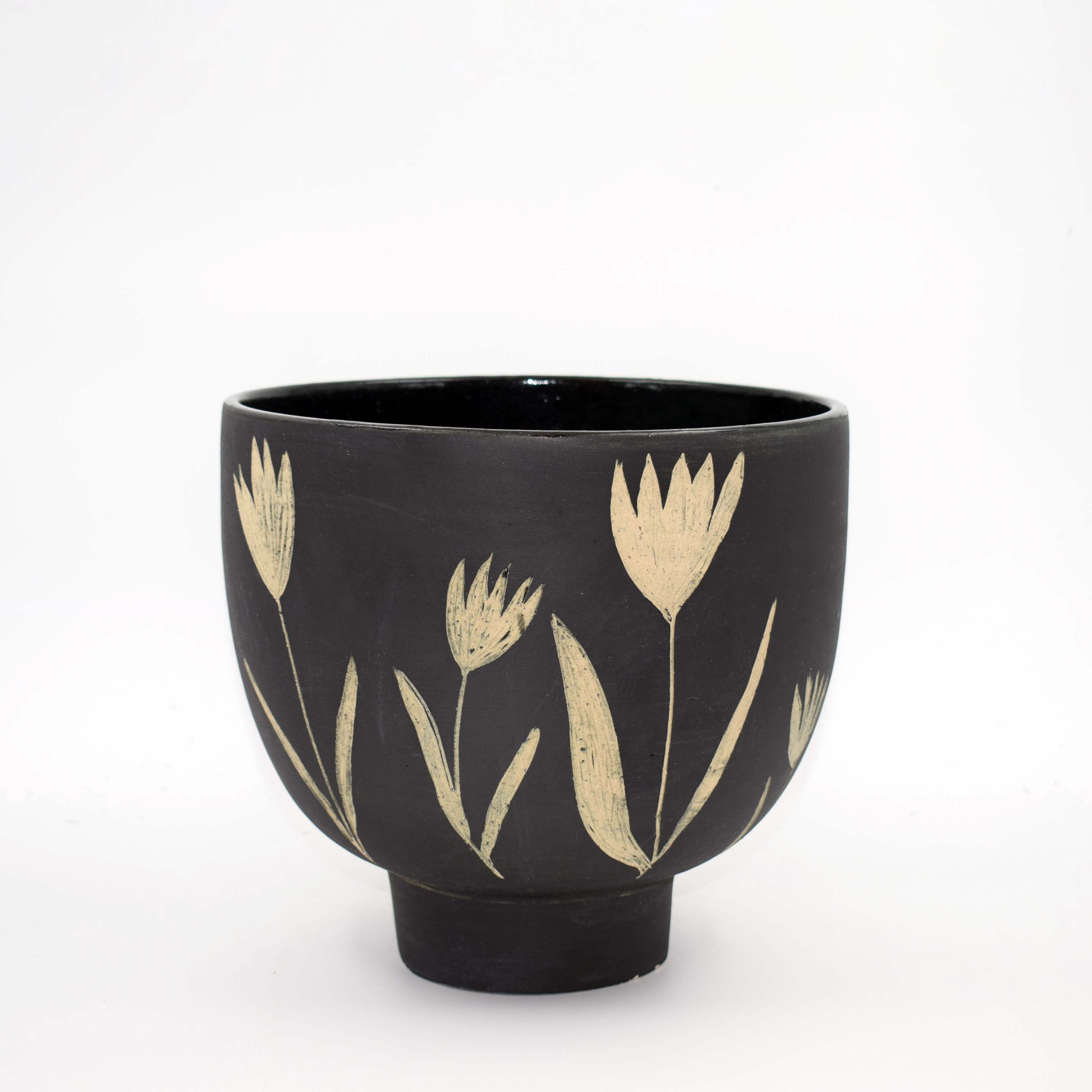 Sgraffito Lily Bowl Vase
