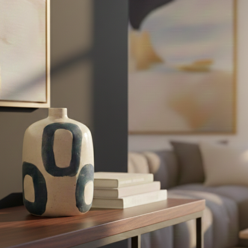 Snowy broad shoulder vase