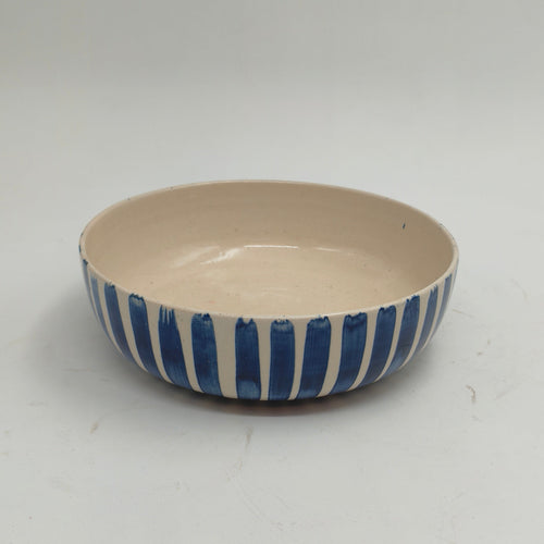 Blue Thick Stripes Bowl