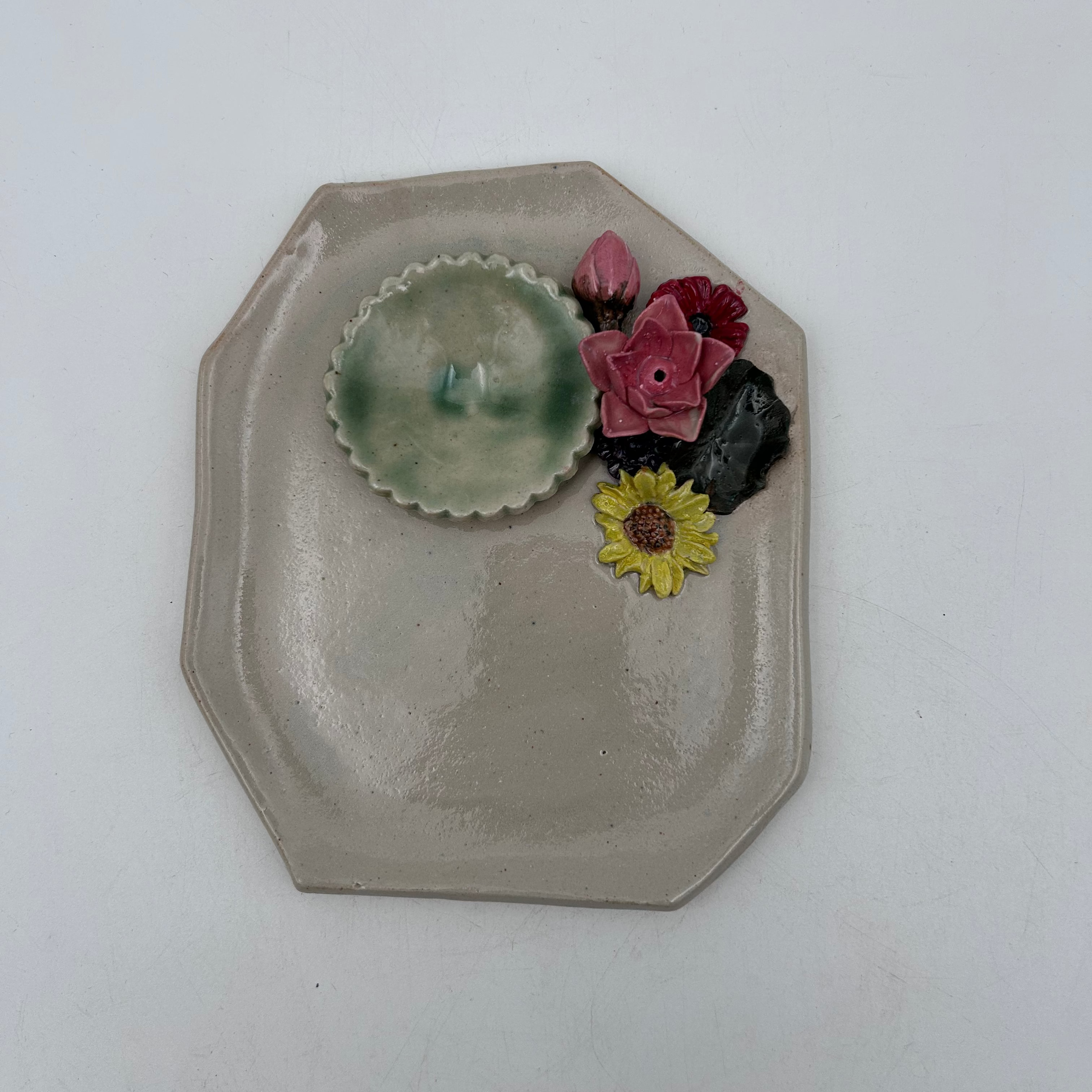 Flower ensemble Pooja Plate