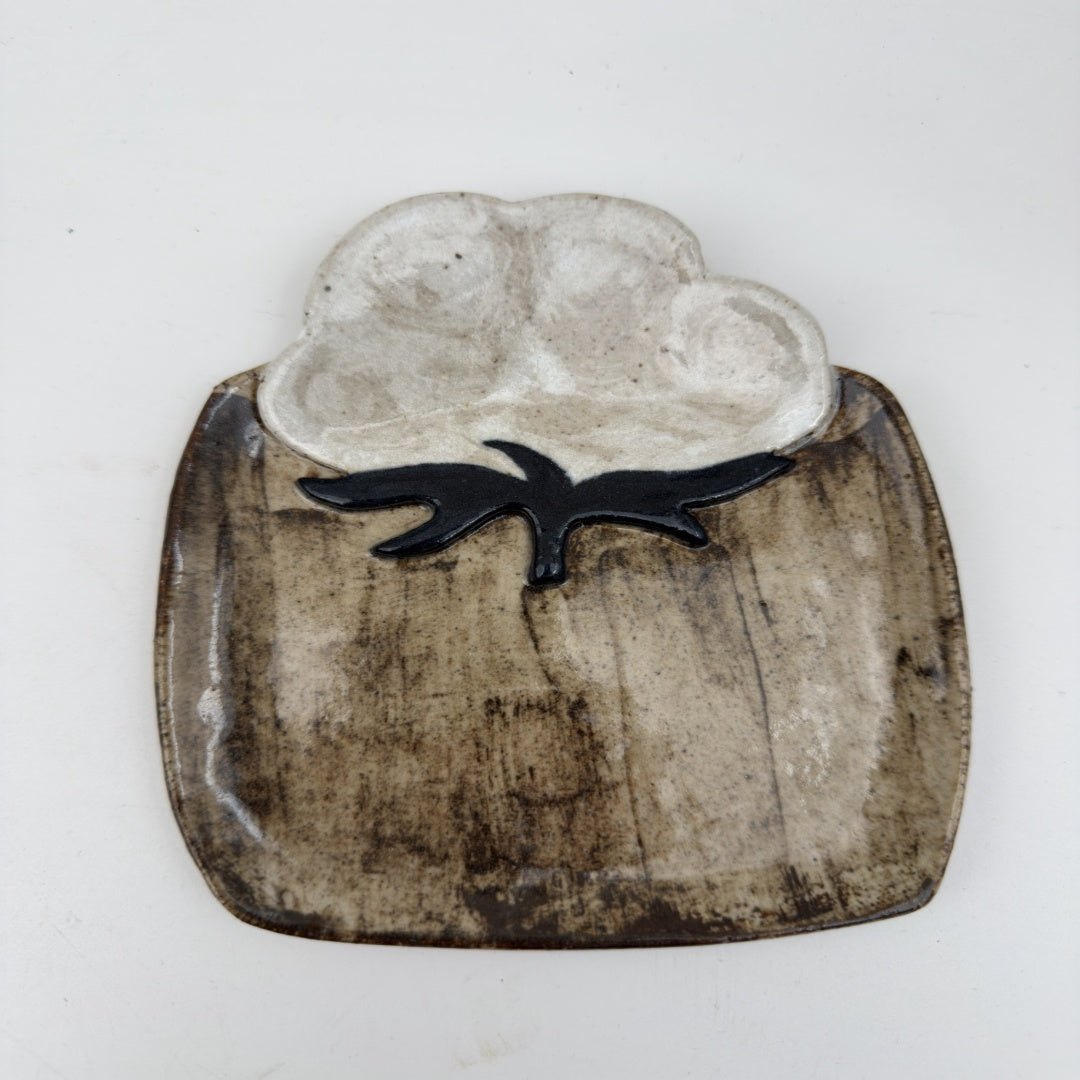 Cotton Sqaure Canape Plates (Set of 2)