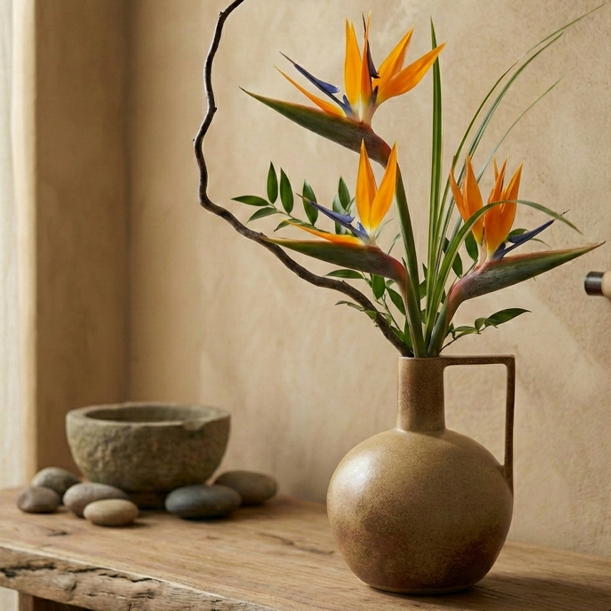 Moon Handle Vase - Ochre Rust