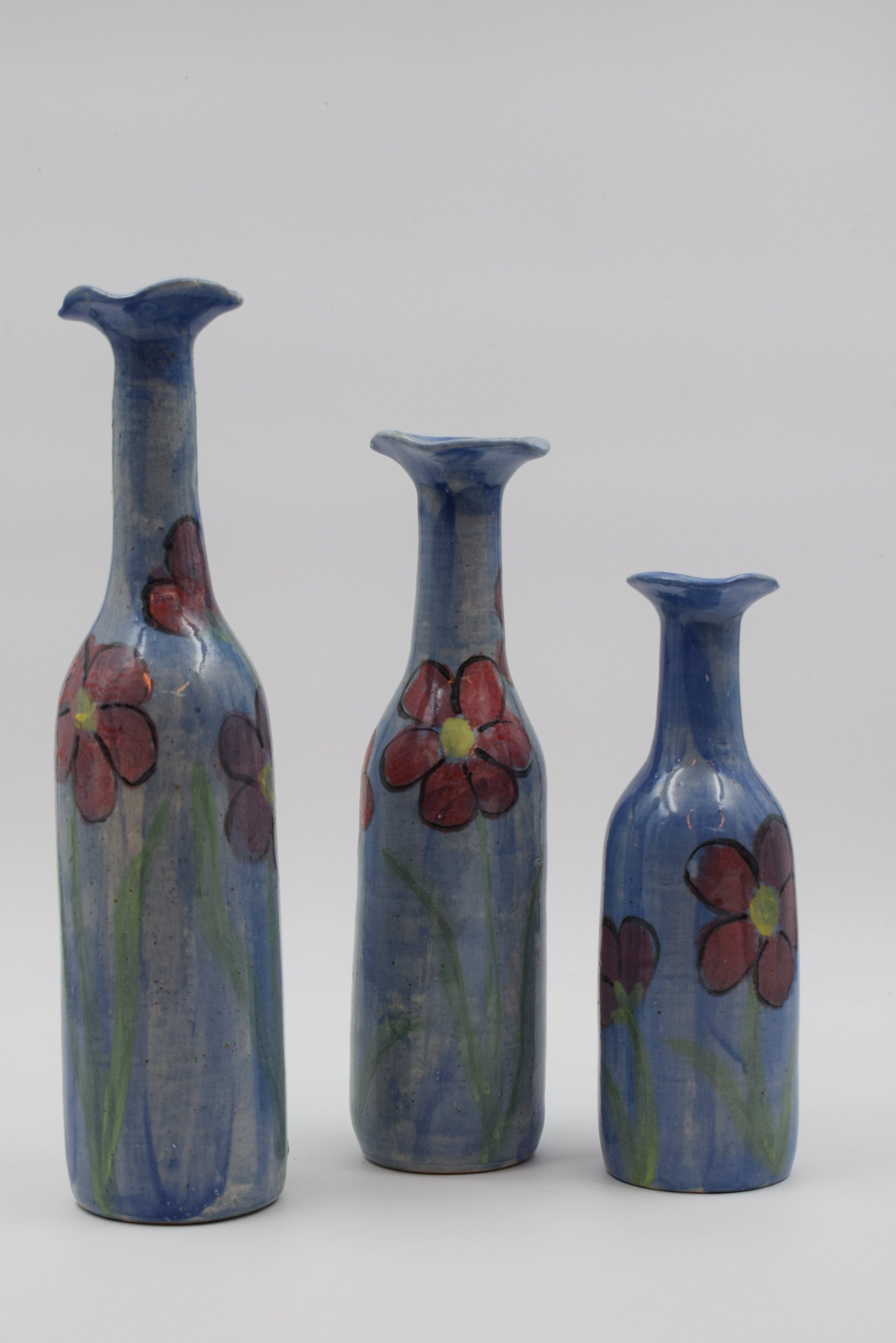 Hand painted bottle vase(set of 3)