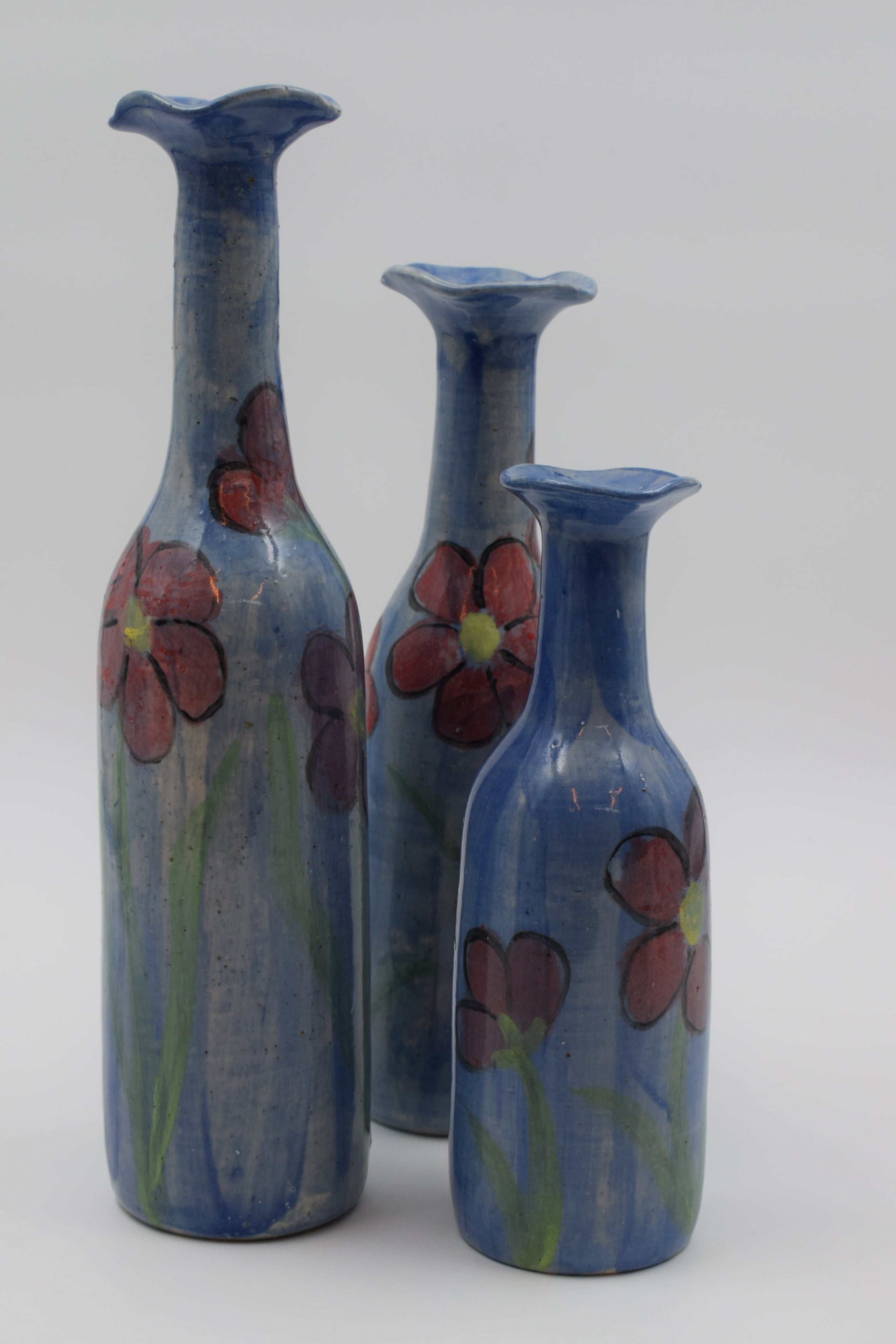 Hand painted bottle vase(set of 3)