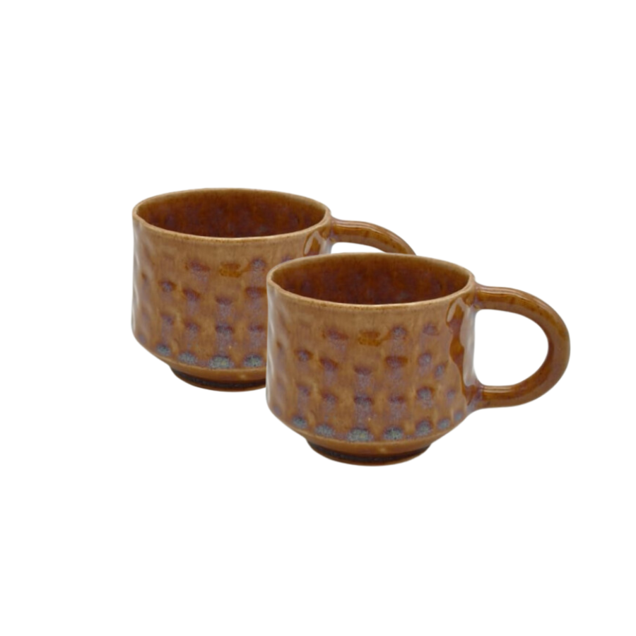 Pinched Barrel tea cups (pair)