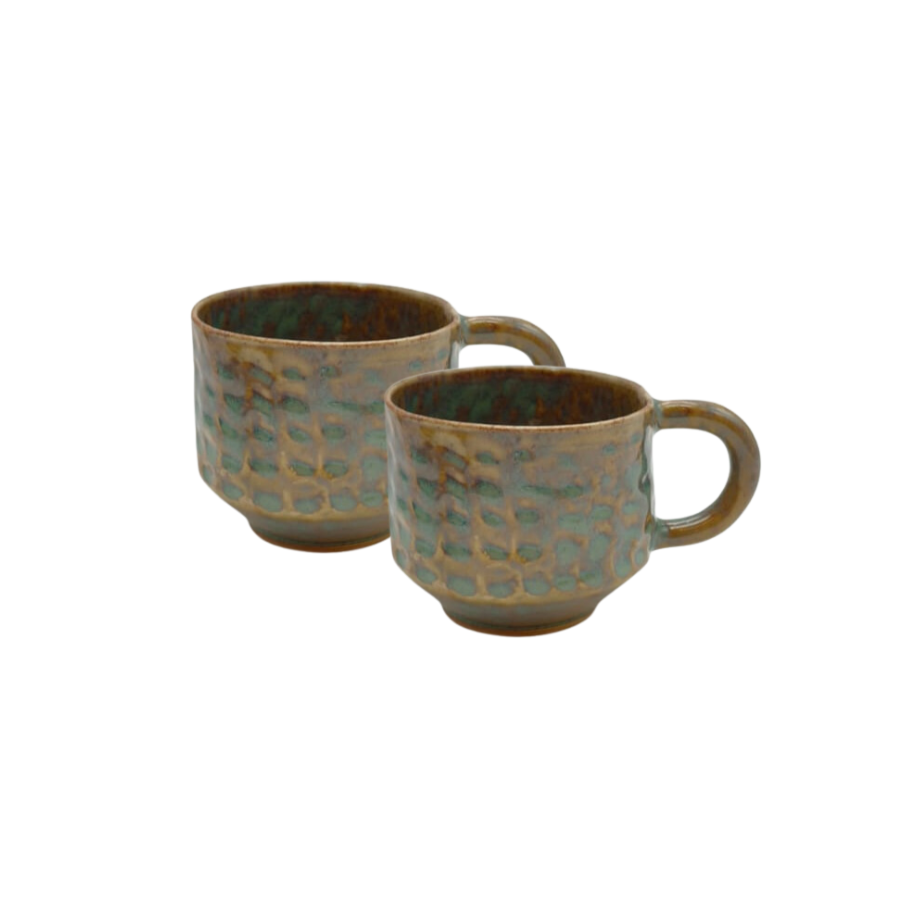 Pinched Barrel tea cups (pair)
