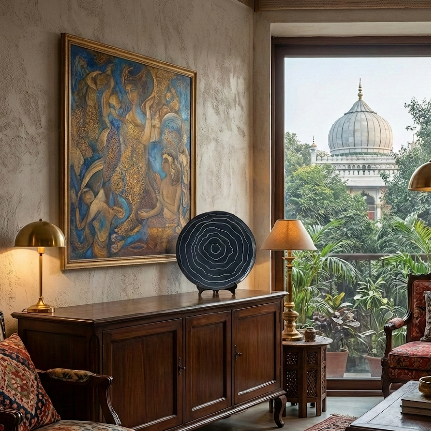 Giant Black Whirlpool Platter