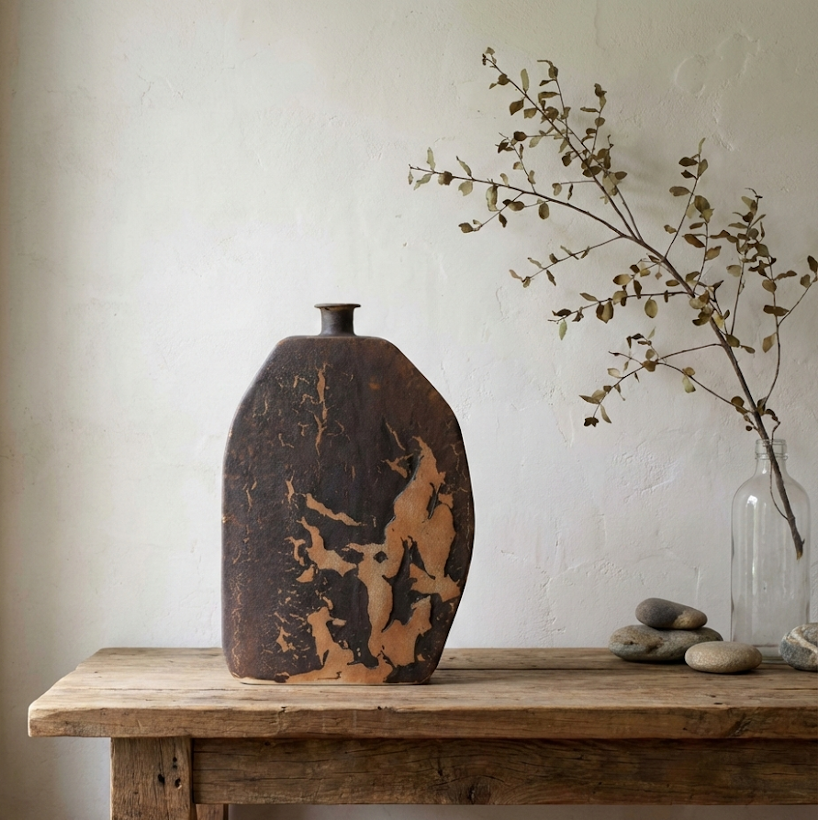 Urban Pause Flat Vase - TEXTURED BROWN