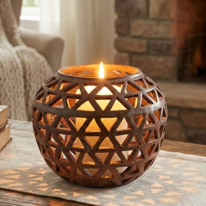 Aged Bronze Candle Holder