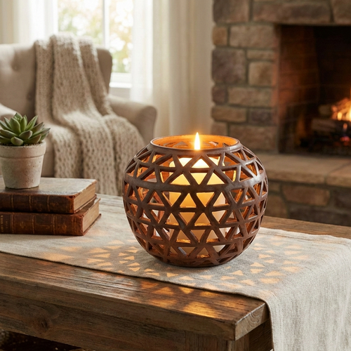 Aged Bronze Candle Holder