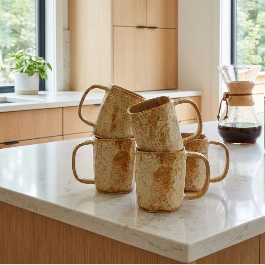 Faceted Square Mugs (Pair)