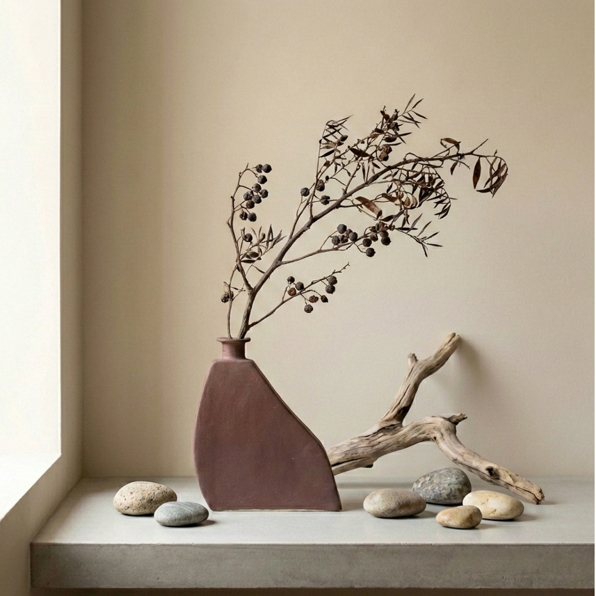 Urban Pause Flat Vase - BROWN