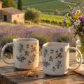 Sky Full of Flowers - Modern Square Mugs (Pair)