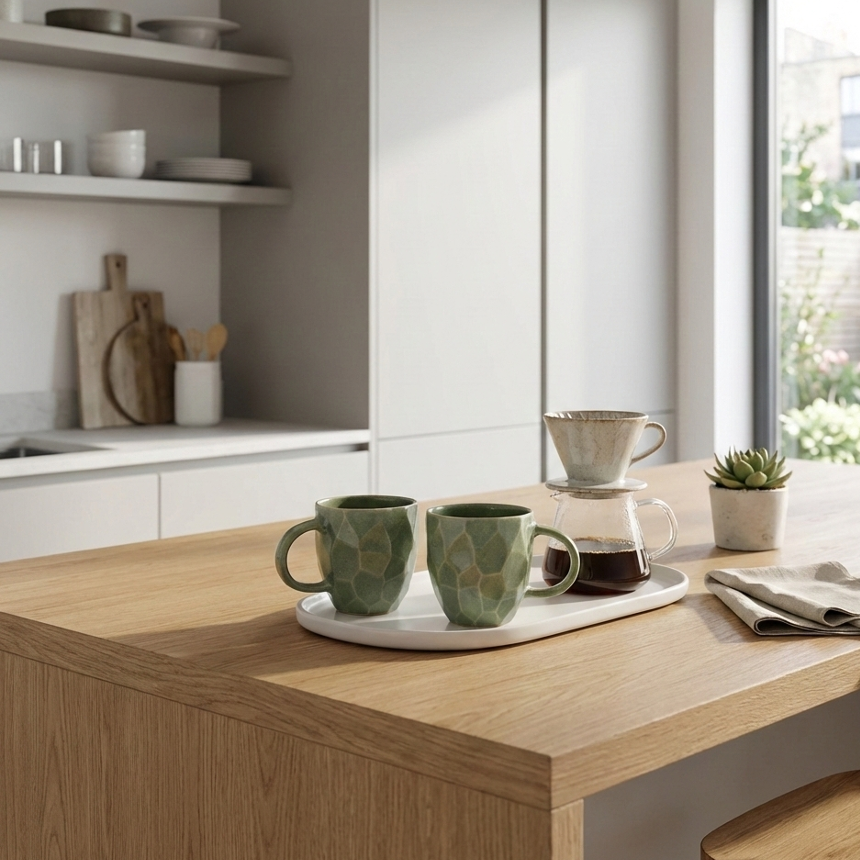 Diamond Faceted Mugs (pair)