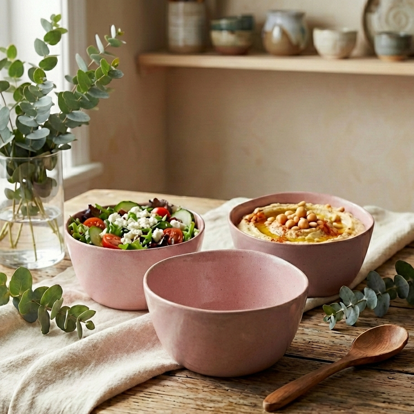 Pink Bowls Pair