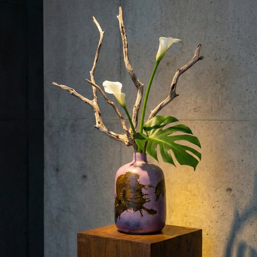 Aubergine broad shoulder vase