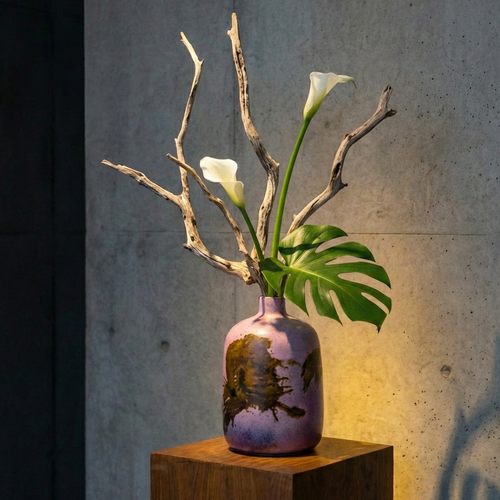 Aubergine broad shoulder vase