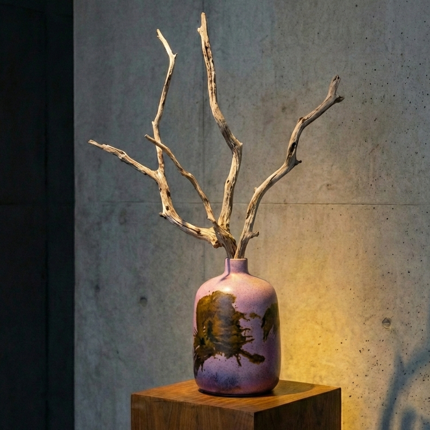 Aubergine broad shoulder vase