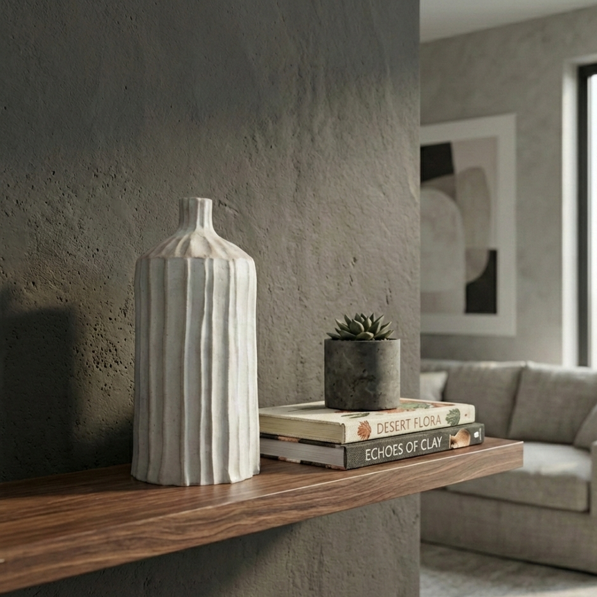 CREAM LINES - RIBBON VASE