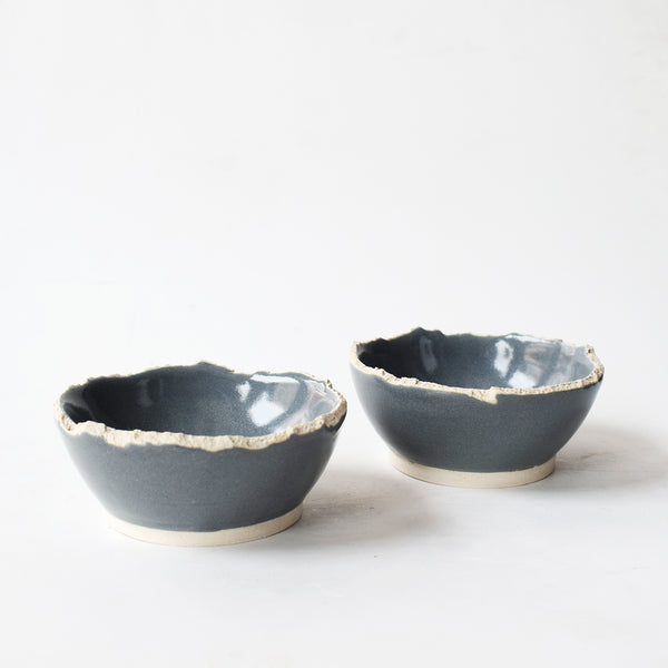 Monochrome Jagged Dipping Bowl Round - Pair