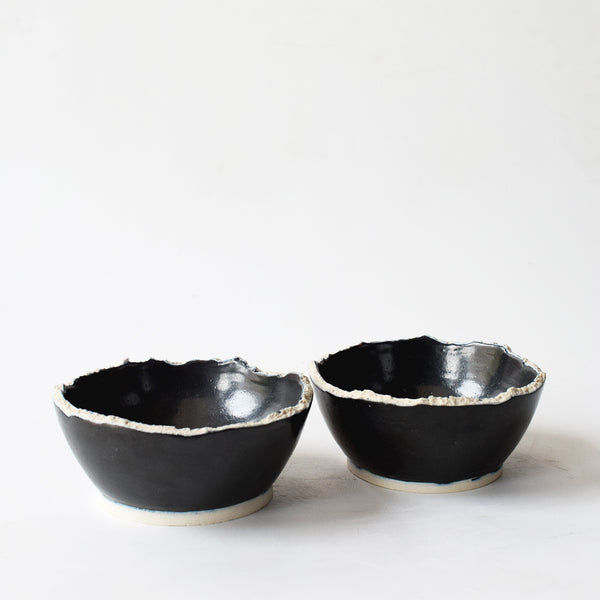 Monochrome Jagged Dipping Bowl Round - Pair
