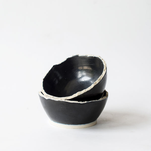 Monochrome Jagged Dipping Bowl Round - Pair