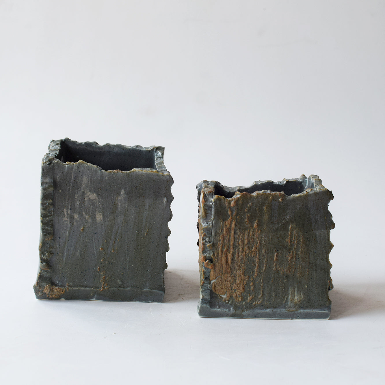 Rustic Ash Slab Planters